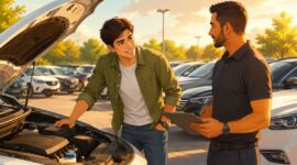 Inspection d’auto usagée chez concessionnaire